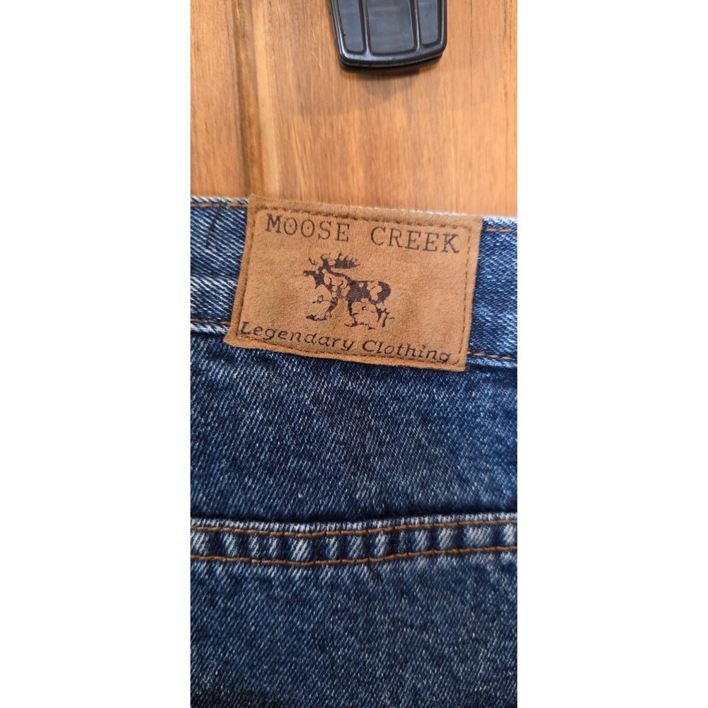 Moose Creek Carpenter Jeans Mens 38x32 Blue Denim Utility Pockets Straight Leg - Picture 6 of 6